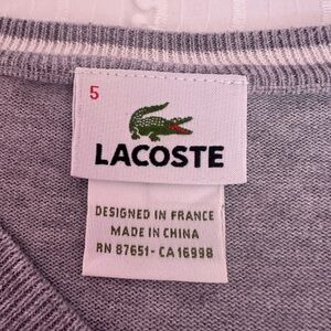 Lacoste Sweater gently used gray nice sweater.
